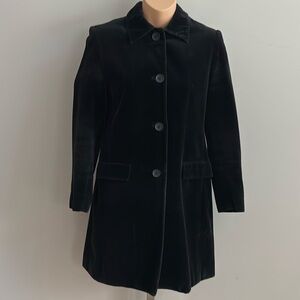 The Gap Black Velvet Vintage Jacket, Size XS or S, Fully Lined, Button Front